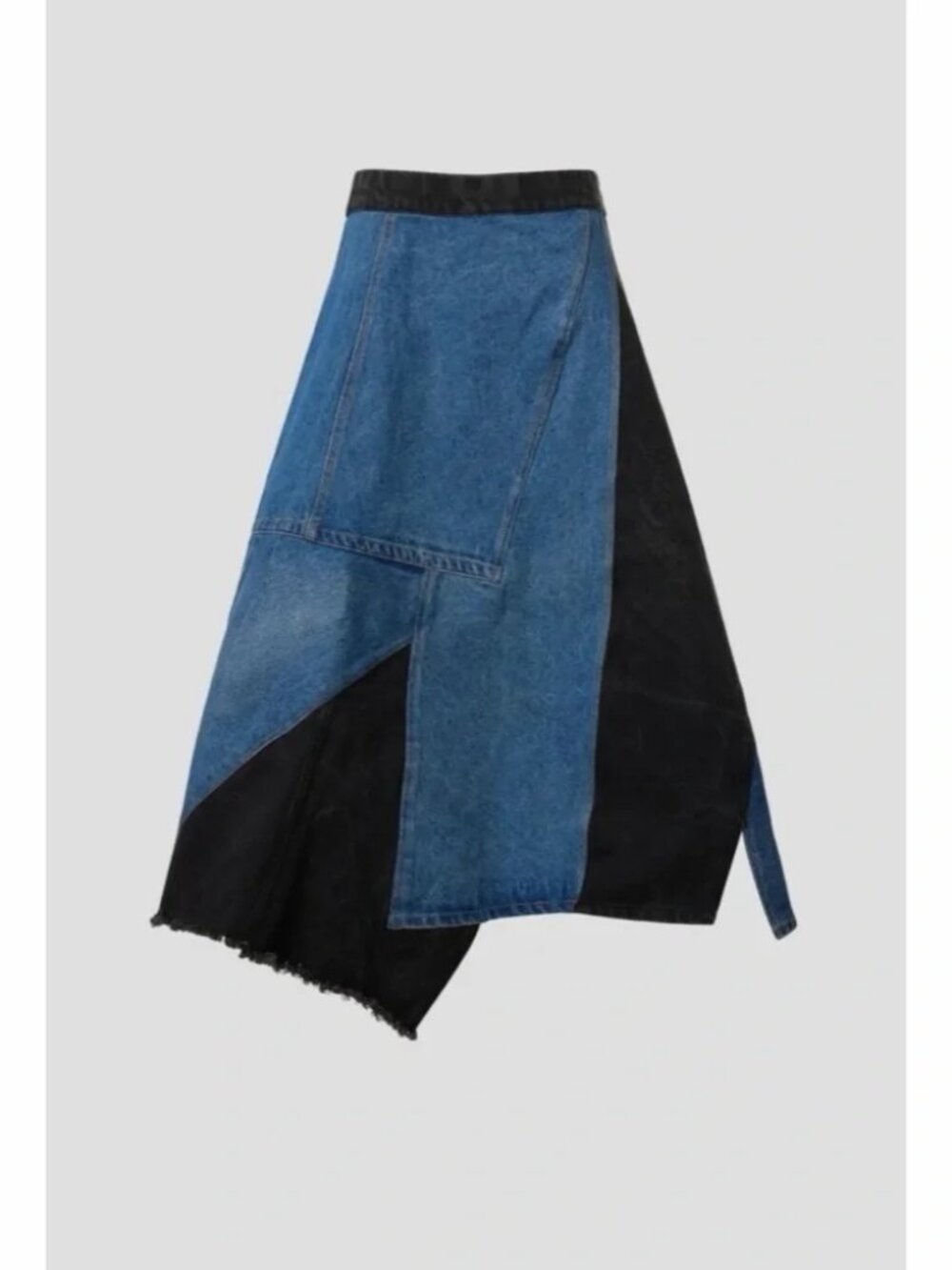 SEA New York Elena Skirt baggy pieced Denim Patchwork Midi Grunge asymmetric 6 - Picture 9 of 16